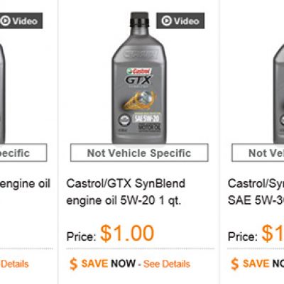 Castrol Engine Oil Only $1.00