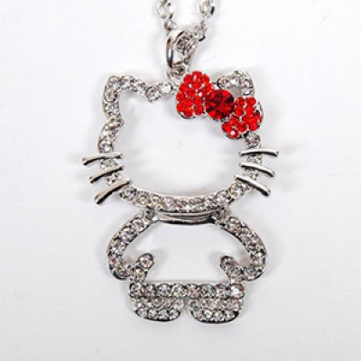 Hello Kitty Rhinestones Pendant & Chain Just $2.74 + Free Shipping