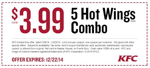 KFC Hot Wings Coupon