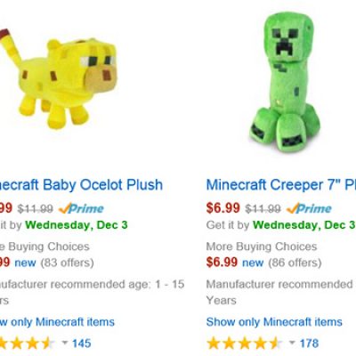 Minecraft Plushes Up To 50% Off