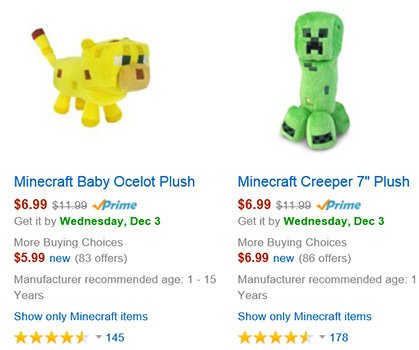 Minecraft Plushes