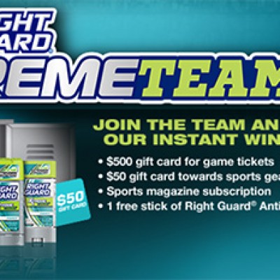 Right Guard: XtremeTeam Instant Win Game