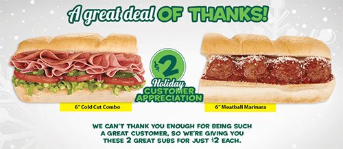 Subway Holiday Appreciation