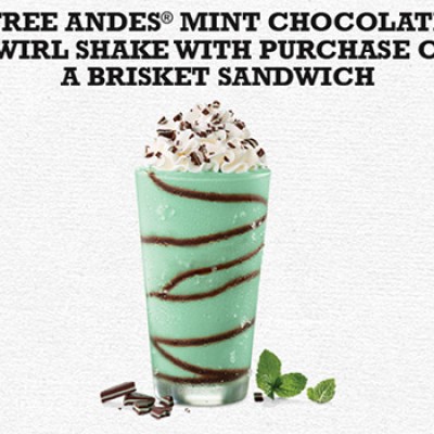Free Andes Mint Chocolate Swirl Shake W/ Purchase