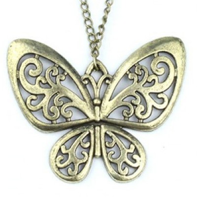 Bronze Butterfly Pendant & Chain Only $2.99 + Free Shipping
