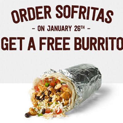 Chipotle: Free Burrito W/ Sofritas Order
