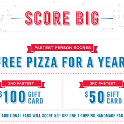 Domino's: 50% One 1-Topping Pizza + Sweepstakes