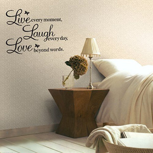 Wall decal above bed