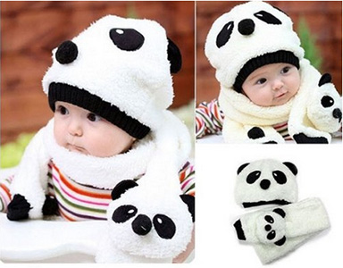 Baby wearing Panda Cap