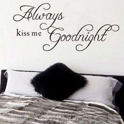 Always Kiss Me Goodnight Wall Sticker Only $2.00 + Free Shipping