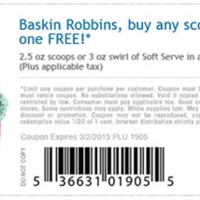 Baskin Robbins: BOGO Free Scoop Or Swirl