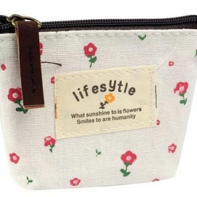 Canvas Flower Coin Purse Just $1.99 + $0.30 Shipping