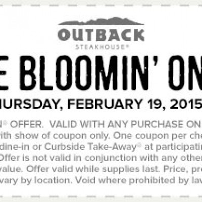 Outback Steackhouse: Free Bloomin' Onion Feb 19th