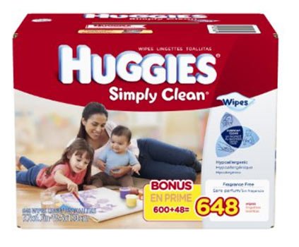 Huggies Simply Clean Baby Wipes, Refill, 648 Count Just $9.37