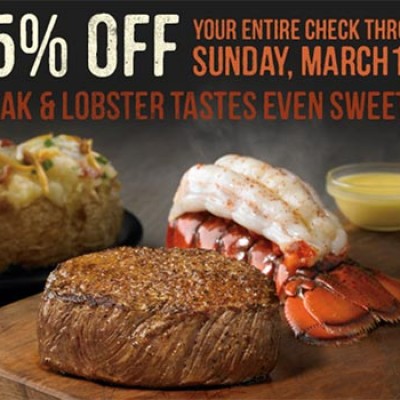 Outback Steakhouse: 15% Off Entire Check