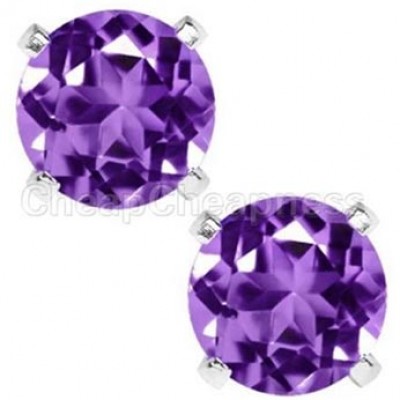 Sterling Silver Purple Zircon Earrings Just $3.80 + Free Shipping