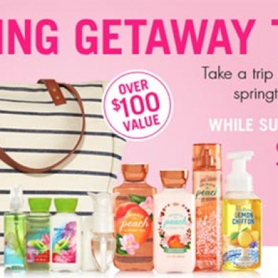 Bath & Body Works: $20 Spring Getaway Tote ($100 Value) W/ Purchase