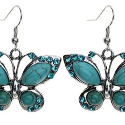 Turquoise Butterfly Earrings Only $2.69 + Free Shipping