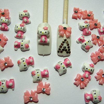 40-Piece Hello Kitty & Bows 3D Nail Art $3.98 + Free Shipping