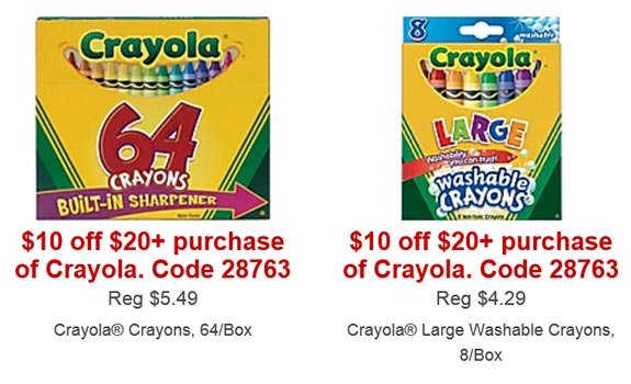 Staples: $10 Off $20 Crayola Products