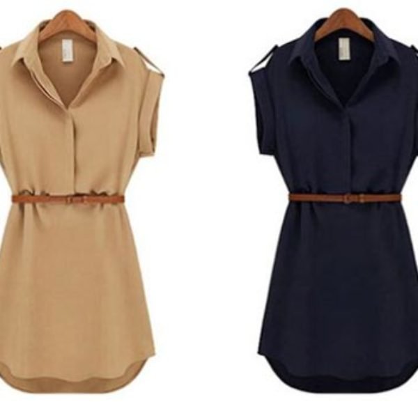 Women's Short Sleeve Chiffon Dress Only $3.20 + $1.00 Shipping