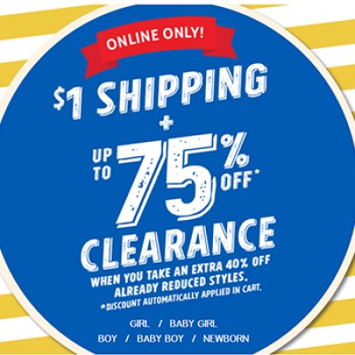 Children's Place: $1 Shipping & Up To % Off Clearance