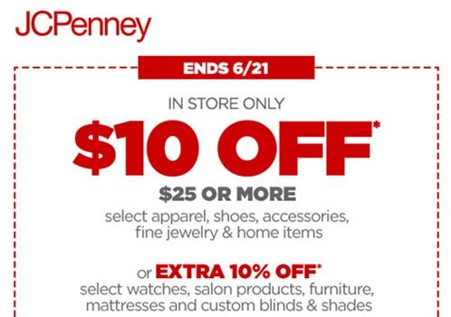 JCPenney: $10 Off $25 Or More