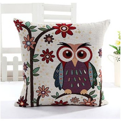Linen Owl Throw Pillow Only $5.59 + Free Shipping