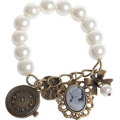 Vintage Style Pearl Bracelet With Charms Just $2.02 + Free Shipping