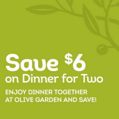 Olive Garden: $6 Off Dinner For Two