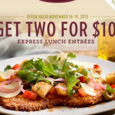Romano's Macaroni Grill: 2 For $10 Express Lunch Entrees