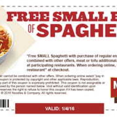 Noodles & Company: Free Small Spaghetti Bowl - Today Only!