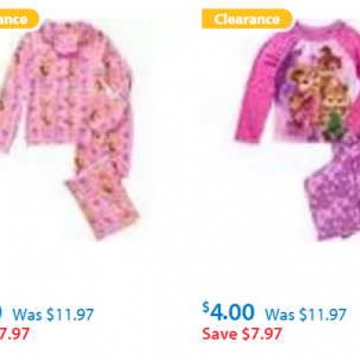 Girls Pajamas Sale @ Walmart As Low As $4.00