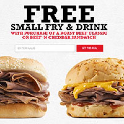 Arby's: Free Small Fry & Drink W/ Purchase