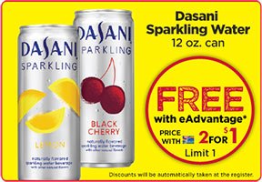 Giant Eagle Shoppers: Free Dasani Sparkling 12oz Can