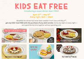IHOP: Kid’s Eat Free w/ Adult Purchase