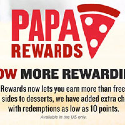 Papa Johns: Earn Points For Free Pizza