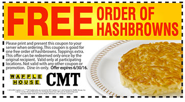 Waffle House: Free Hashbrowns