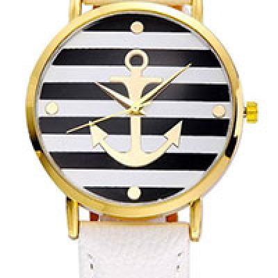 Women’s Leather Strap Anchor Watch Just $4.54 + Free Shipping