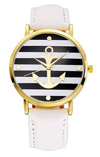 Women’s Leather Strap Anchor Watch
