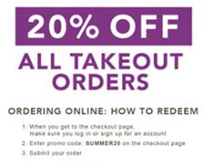 P.F. Chang’s: 20% Off Takeout Orders