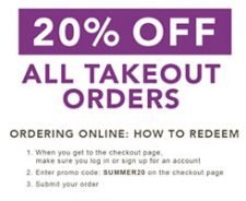 P.F. Chang’s: 20% Off Takeout Orders