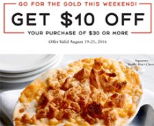 Macaroni Grill: $10 Off $30 Or More