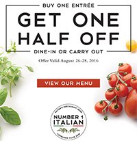 Macaroni Grill: BOGO 1/2 Off Entrees