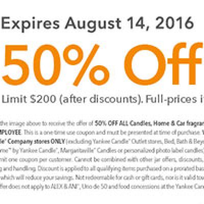 Yankee Candle: 50% Off All Candles Until 8/14
