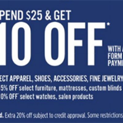 JCPenney: $10 Off $25 Until 09/05