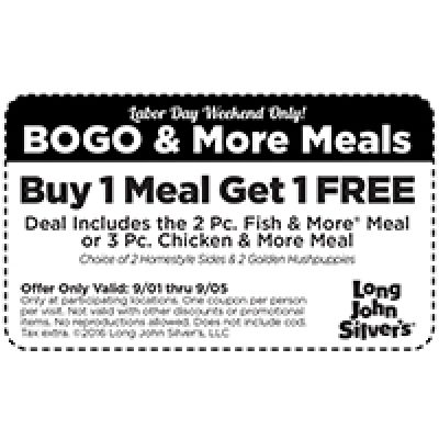 Long John Silver’s: BOGO Free Meal Until 09/05