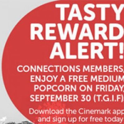 Cinemark: Free Popcorn – Sept. 30th