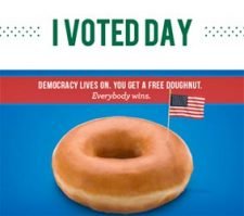 Krispy Kreme: Free Doughnut W/ I Voted Sticker - Nov. 8th