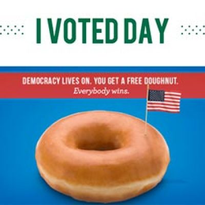 Krispy Kreme: Free Doughnut W/ I Voted Sticker - Nov. 8th